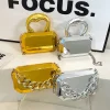 Sac à main femme sacs pour femmes 2025 pochettes mode géométrique Mini fête soirée sac à bandoulière sac à bandoulière boîte en or pochette