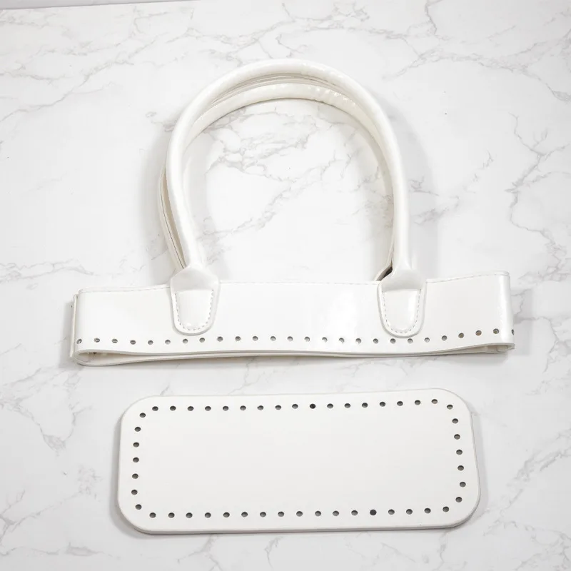 sac en cuir à double poignée pour femmes, matériel de bricolage, matériaux de tissage cousus à la main, accessoires de sac en rotin