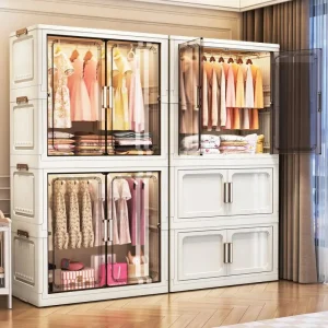 Armoire pliante 70/80cm, organisateur de rangement pliable de grande capacité, organisateur de vêtements Mobile à assemblage facile, couvertures/jouets