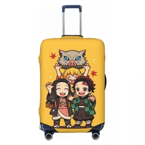 Housse de protection pour bagages de voyage, personnalisée Demon Slayer Kimetsu No Yaiba, lavable, Nezuko Kamado, adaptée à 18 à 32 pouces