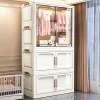 armoire pliante 70/80cm, organisateur de rangement pliable de grande capacité, organisateur de vêtements mobile à assemblage facile, couvertures/jouets