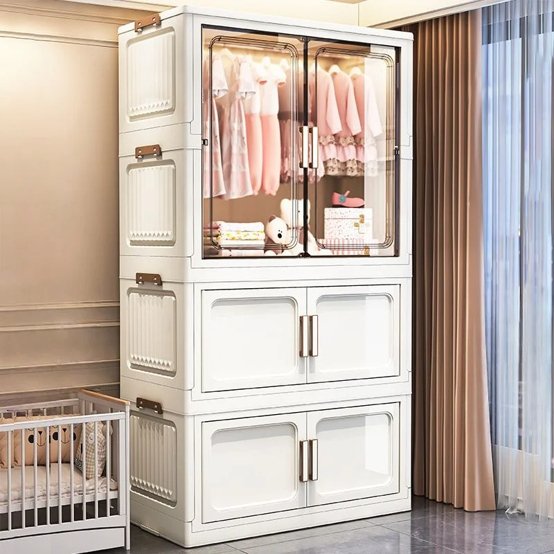 armoire pliante 70/80cm, organisateur de rangement pliable de grande capacité, organisateur de vêtements mobile à assemblage facile, couvertures/jouets