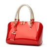 sac à main boston en cuir brillant pour femme, sac à main de créateur de luxe, bleu, rouge, noir, beige, rose, nouvelle mode, 2024