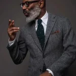 Costume Tweed à chevrons, Tuxedos de mariage à simple boutonnage, taille, vêtements pour hommes, Style décontracté, Costume de mode pour hommes, veste uniquement 1