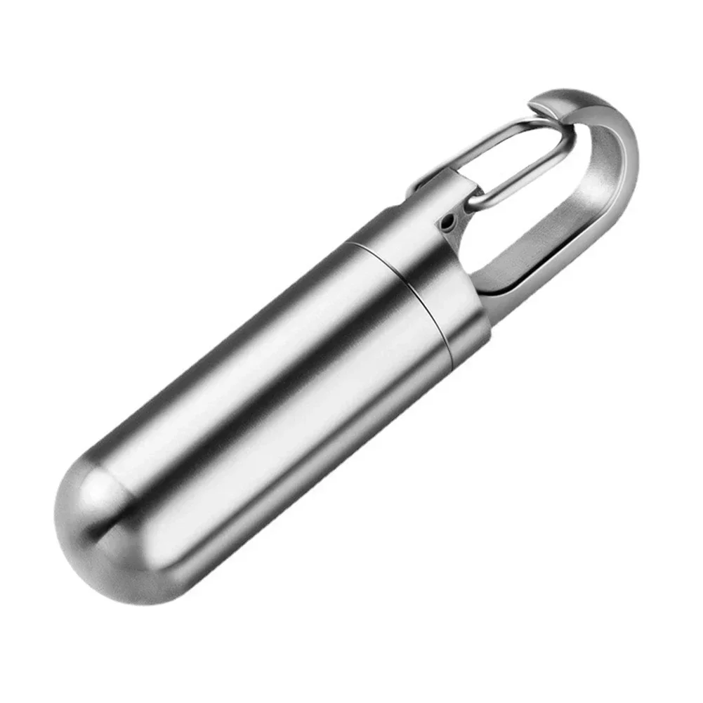 boîte à pilules en acier inoxydable, capsule scellée, mini étui à pilules portable de premiers secours, étui à médicaments à main pour personnes âgées