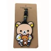 rilakkuma étiquette de bagage enfants anime ours décontracté valise anti perte étiquette carte d'embarquement organisateur de voyage accessoires enfants cadeau