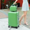 ensemble de bagages de voyage à roulettes pour femmes, valise à cadre en aluminium, haute qualité, mode, nouveau, 20 ", 22", 24/26 ", 2 pièces
