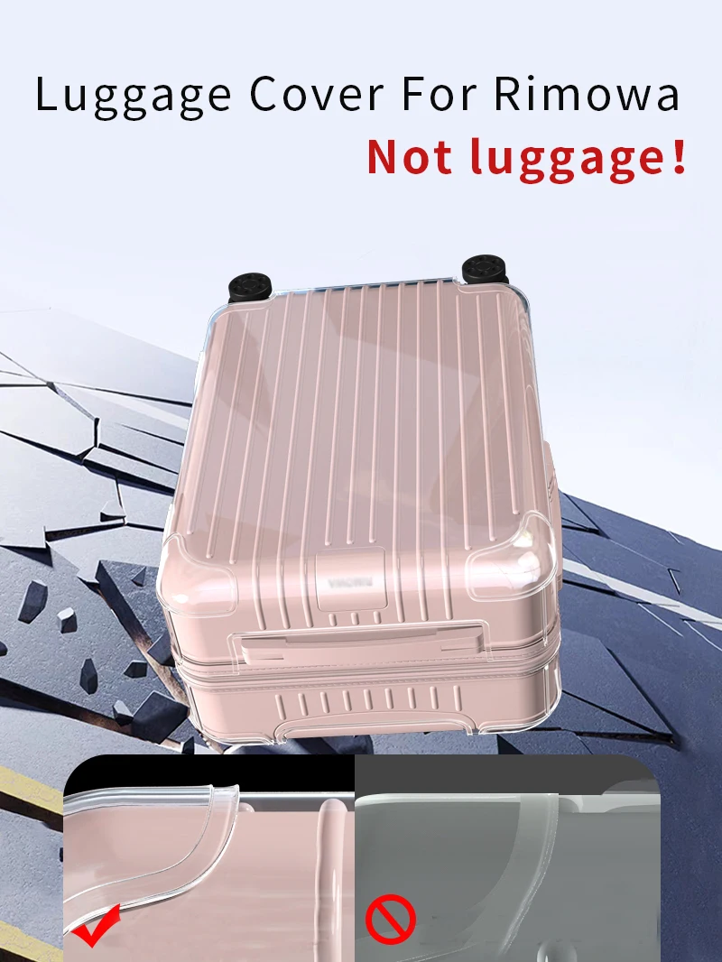 housse transparente applicable pour bagages essentiels rimowa, housse transparente 21/26/30 pouces, housse de protection pour valise rimowa salsa