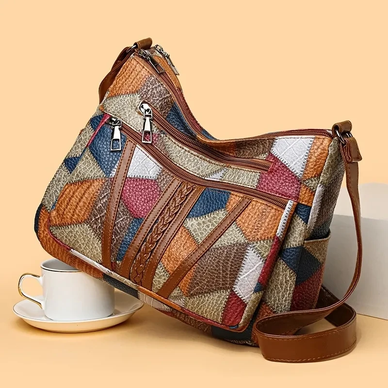 sac à bandoulière vintage élégant pour femmes, sac à main tendance, sac à bandoulière multi poches, sac à bandoulière rétro assorti pour le quotidien