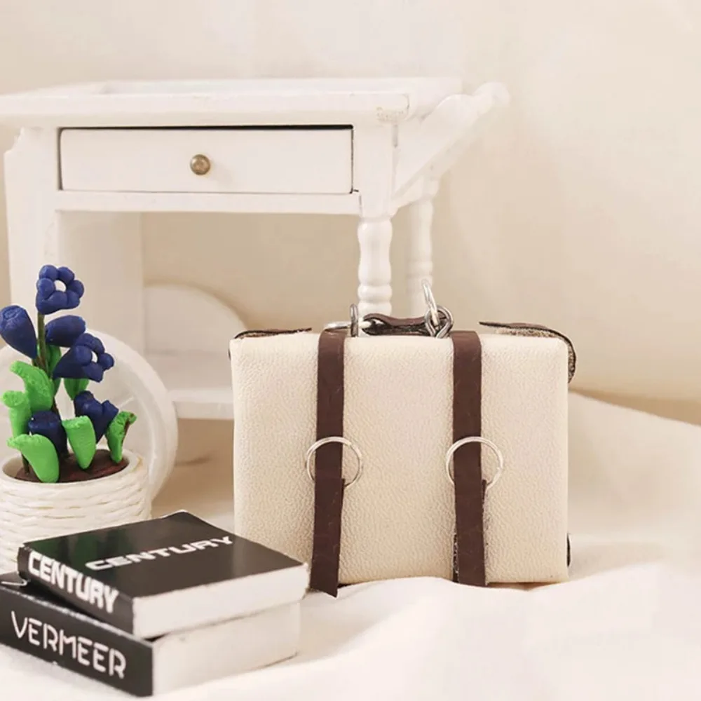 mini valise en cuir portable, bagages miniatures, maison de courses, meubles, beurre, modèle