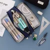trousse à crayons de grande capacité, pochette à crayons à la mode, 3 compartiments, grande pour l'école, le bureau, la papeterie de voyage