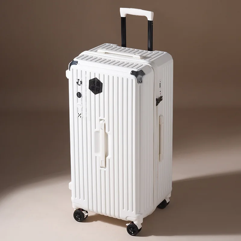 valise de voyage respirante pour hommes et femmes, boîte de tige de traction pour étudiants, roue de frein 28 ", bagage avec mot de passe, style fermeture éclair, 32