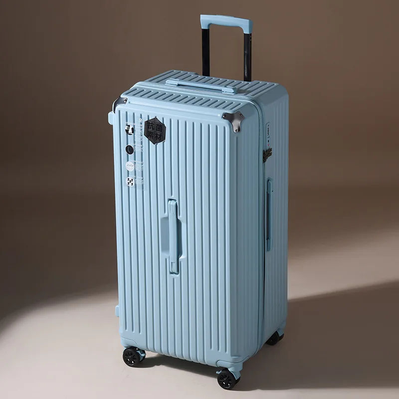 valise de voyage respirante pour hommes et femmes, boîte de tige de traction pour étudiants, roue de frein 28 ", bagage avec mot de passe, style fermeture éclair, 32