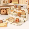 trousse à crayons en tissu mignon kawaii, grande capacité, capybara, fermeture éclair, sac pour enfants, pochette pour stylos, fournitures scolaires, cadeau