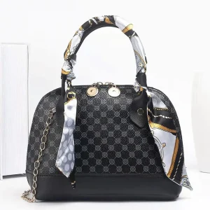 Sac à bandoulière Designer Shell – Nouveau sac à main imprimé pour femme avec sangle en foulard en soie