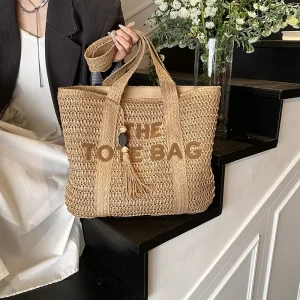 2025 créateur de mode femmes tissé sac à bandoulière grande capacité femme sac de banlieue paille plage fourre-tout sacs pochette sac à main sac à main 2025 créateur de mode femmes tissé sac à bandoulière grande capacité femme sac de banlieue paille plage fourre-tout sacs pochette sac à main sac à main