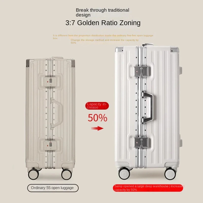 valise de grande capacité 30 pouces, robuste et durable abs + pc, bagages roulants, cadre en aluminium, boîtier de chariot de cabine, boîte d'embarquement de 20 pouces