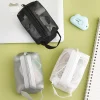 sacs à clés de grande capacité, sac à cosmétiques transparent, pochette de rangement carrée en maille, mini porte monnaie à fermeture éclair, mini sac de lavage, étui de papeterie