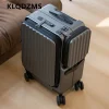 KLQDZMS valise à main ouverture avant mallette d’embarquement pour ordinateur portable 20 pouces boîtier de chariot de chargement USB boîte de mot de passe bagage de cabine
