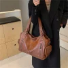 sac à main de grande capacité en cuir souple hobos pour femme, grand fourre tout de style, sacoche de shopping