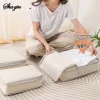 ensemble/6 pièces emballage compressible sac de rangement de voyage cubes valise étanche en nylon portable avec sac à main organisateur de bagages