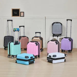 Bagage à main à la mode valise de cabine de 14 pouces parfaite pour les courts voyages comprend un porte-gobelet et un support pour téléphone multi-dire Bagage à main à la mode valise de cabine de 14 pouces parfaite pour les courts voyages comprend un porte-gobelet et un support pour téléphone multi-dire