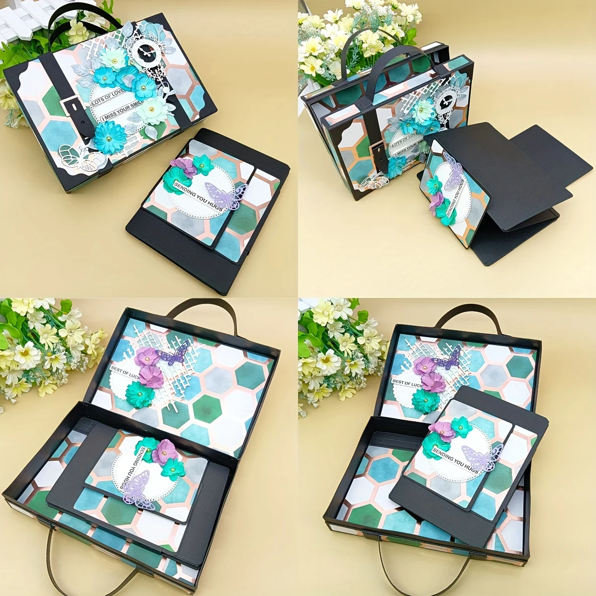 1 ensemble d'album de valise fait à la main, découpe en métal découpée pour l'artisanat du papier, albums de bricolage, cadeau/scrapbooking journal planificateur livre d'aventure