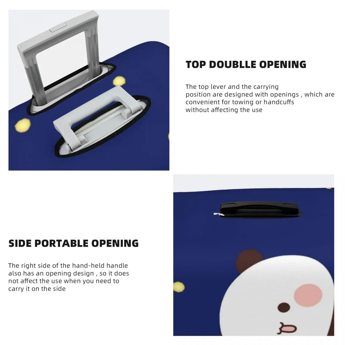 juste de valise bubu et dudu, vacances krasnobear, câlins d'amour, accessoires de bagages pratiques, protection de voyage