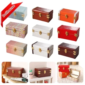 Valise Miniature pour maison de poupée 1:12, boîte à bagages en cuir Vintage, boîte de rangement, modèle de maison, décoration, jouet, accessoires pour maison de poupée Valise Miniature pour maison de poupée 1:12, boîte à bagages en cuir Vintage, boîte de rangement, modèle de maison, décoration, jouet, accessoires pour maison de poupée
