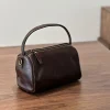 Sac à Main en Cuir Rétro Simple pour Femme, Petite Tête Couche Plante Peau de Vache, Petite Bandoulière Initiée, Designer de Luxe