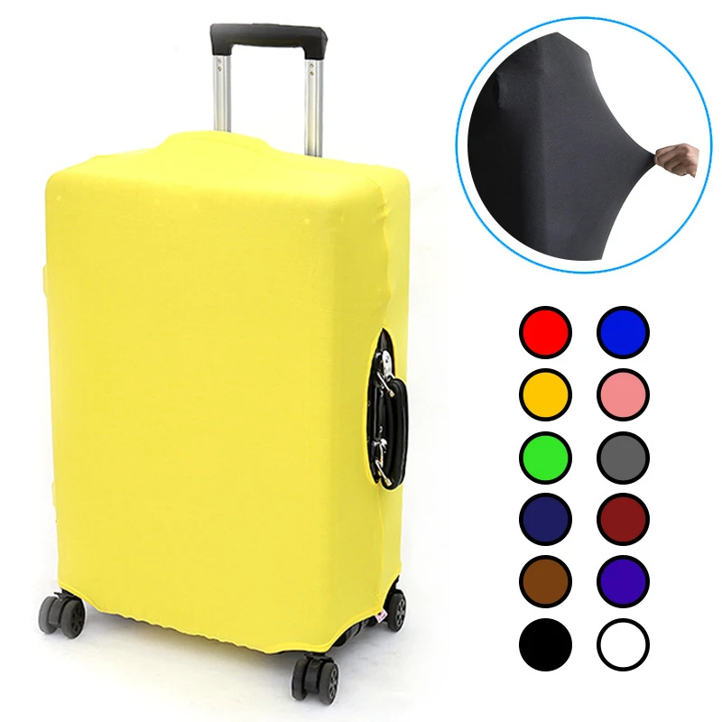 Housse de protection pour bagages en tissu extensible, étui anti-poussière pour bagages, adapté à une valise de 18 à 28 pouces, accessoires de voyage Housse de protection pour bagages en tissu extensible, étui anti-poussière pour bagages, adapté à une valise de 18 à 28 pouces, accessoires de voyage