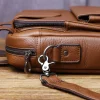 sac à main en cuir véritable pour hommes, style vertical, sac à bandoulière à la mode, couche supérieure en peau de vache, porte documents à fermeture éclair fait à la main