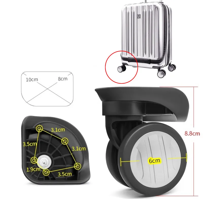 roues à bagages accessoires valise chariot roulettes universelles muet portable réparation vieille valise