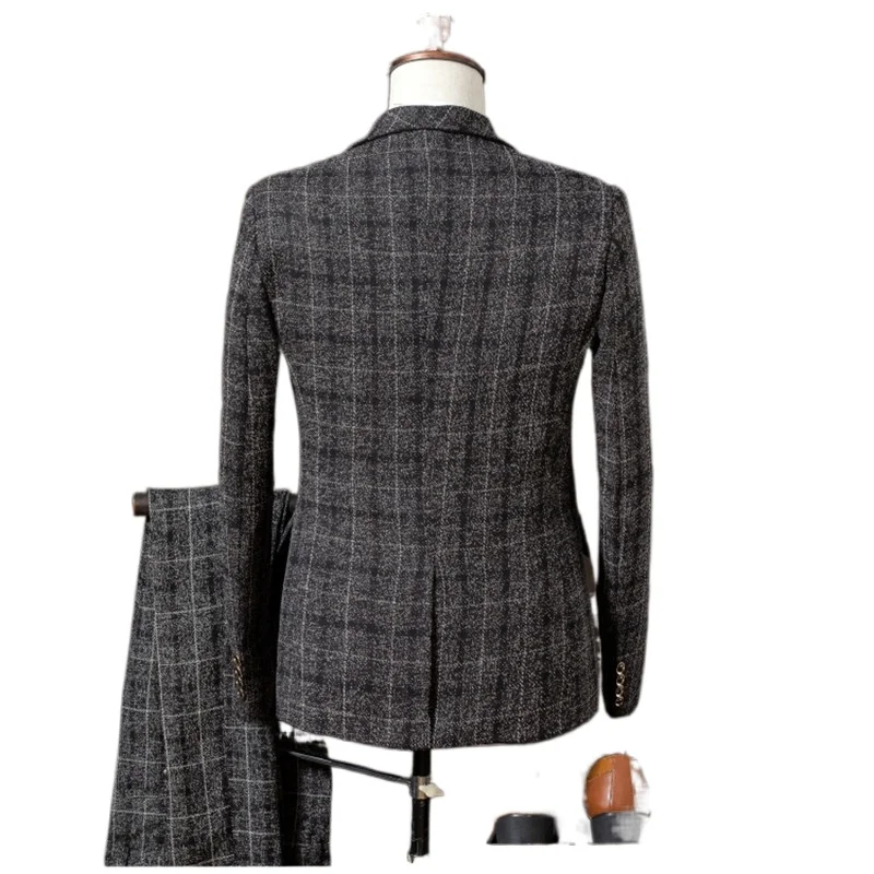 costume slim formel pour hommes d'affaires de mariage 3 pièces costume de banquet design haut de gamme à la mode (blazer + gilet + pantalon) taille s 4xl