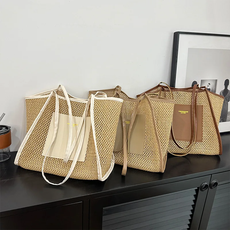 Sacs à main pour femmes, sac à bandoulière, fourre-tout Portable, mode plage vacances tissage, sacs à poignée supérieure Sacs à main pour femmes, sac à bandoulière, fourre-tout Portable, mode plage vacances tissage, sacs à poignée supérieure