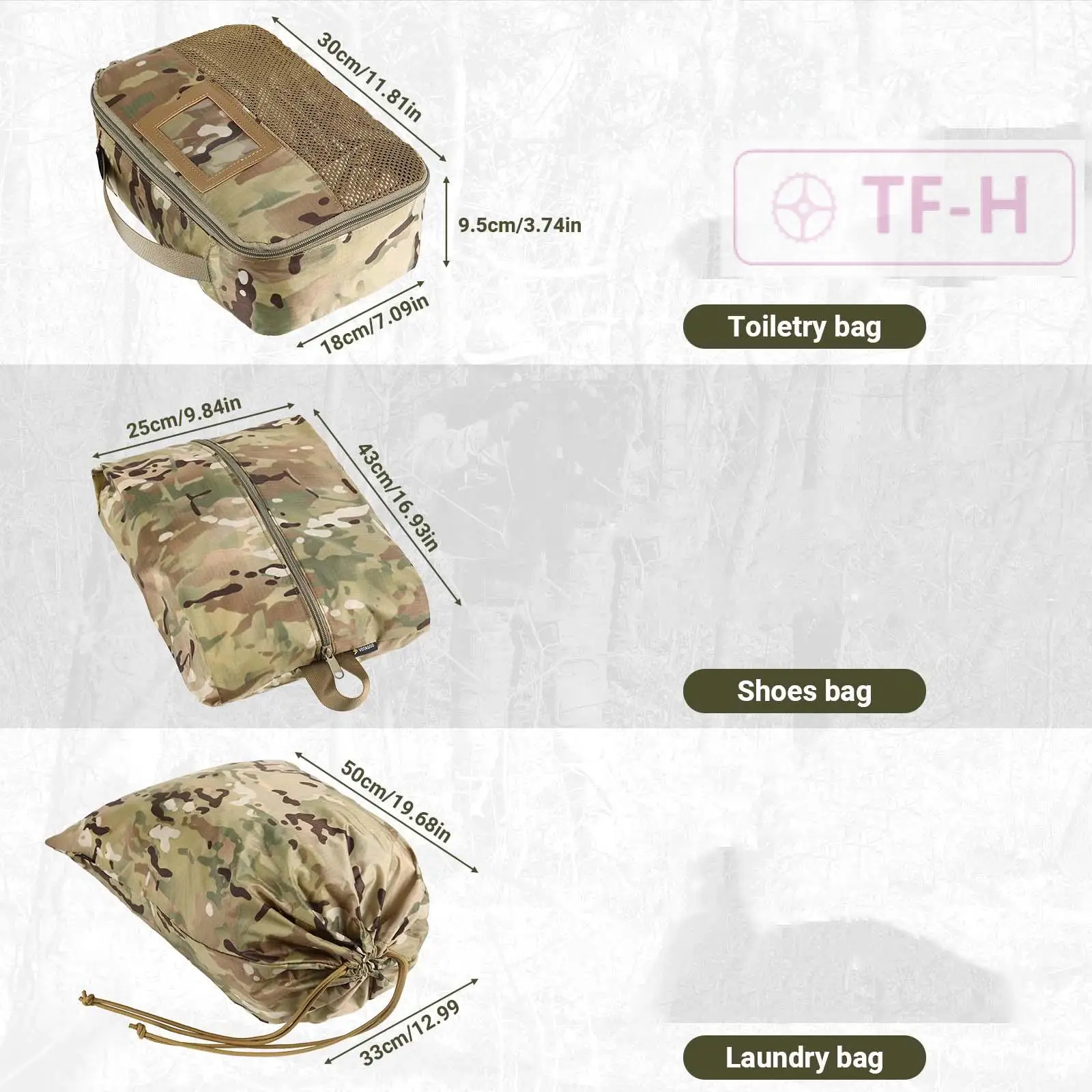 ensemble d'organisateurs d'équipement tactique, sac intérieur de valise, cubes d'emballage, sac de rangement d'extension de bagages 6 pièces