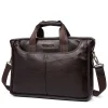 sac à main en cuir de vache 100% véritable pour hommes, sacoche à bandoulière, fourre tout, porte documents pour ordinateur portable, 14 pouces
