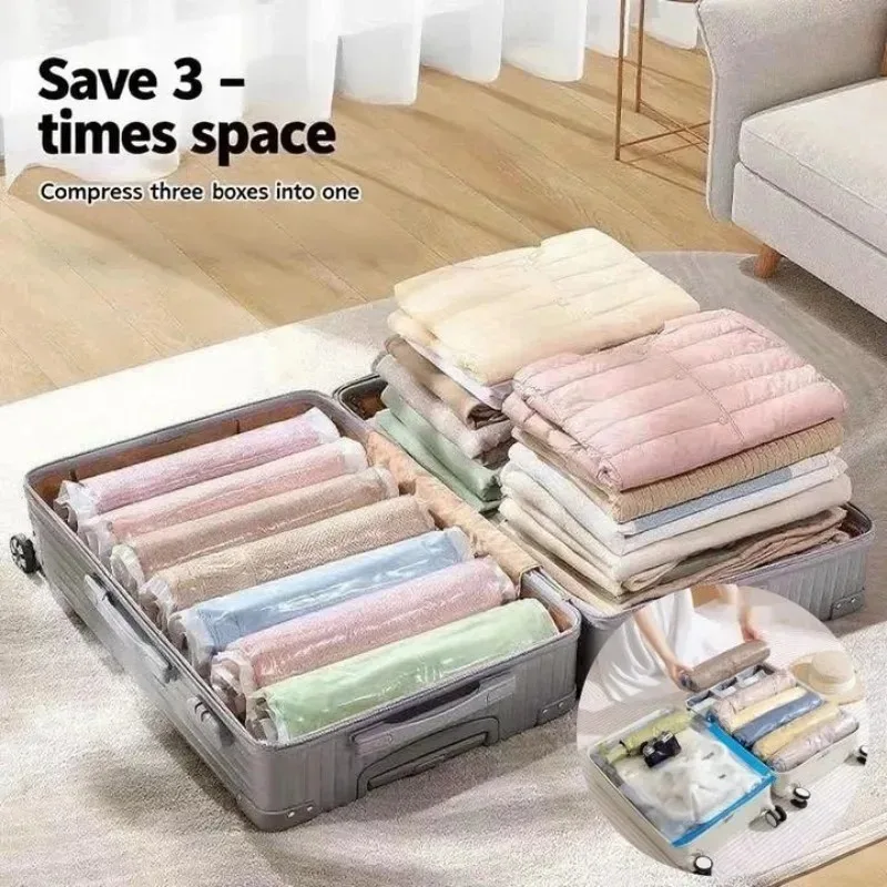 sacs de compression de voyage, sacs de rangement sous vide essentiels de voyage, sacs peu encombrants pour valises, organisateur pour vêtements