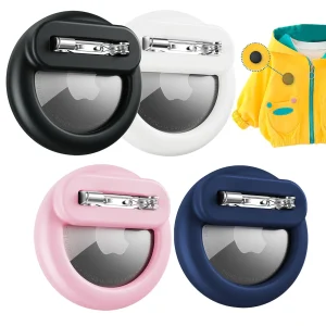 Support Airtag en Silicone pour enfants avec épingles de sûreté, étui de suivi GPS AirTag pour enfants âgés, vêtements intérieurs cachés, sac à dos de chaussures