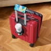 valise à roulettes à la mode de 18 pouces avec support porte gobelet et valeur esthétique valise à main avec couvercle rabattable avant