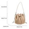sac à bandoulière en cuir pu pour femmes, design de marque, sac seau à rayures plissées, mini petit sac à bandoulière simple pour dames