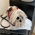 Élégant gland femmes sac à bandoulière nouveau mignon 3D chien PU sac à bandoulière pour dames à la mode couleur correspondant conception Unique sac à main