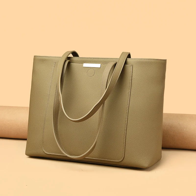 sac à main en cuir véritable de haute qualité pour femmes, fourre tout décontracté de grande capacité, mode cuir de vache, sac à bandoulière sous les bras de grande taille