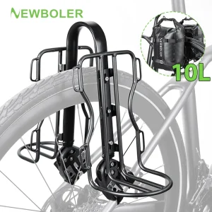 Porte-bagages de vélo en alliage d’aluminium, grande capacité de 10l, sac de voyage étanche pour siège arrière de vélo, emballage de vélo Porte-bagages de vélo en alliage d’aluminium, grande capacité de 10l, sac de voyage étanche pour siège arrière de vélo, emballage de vélo