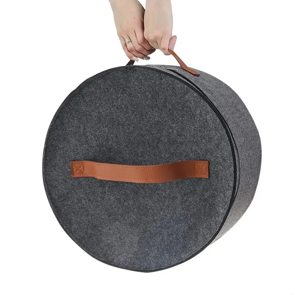 boîte de rangement de grande capacité avec couvercle à fermeture éclair, seau de rangement multifonction pour chapeaux et vêtements, étui de voyage, bacs de rangement