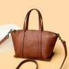 sac à bandoulière en cuir pour femmes, sac à main de banlieue de grande capacité, sac pour femmes en cuir véritable simple et polyvalent