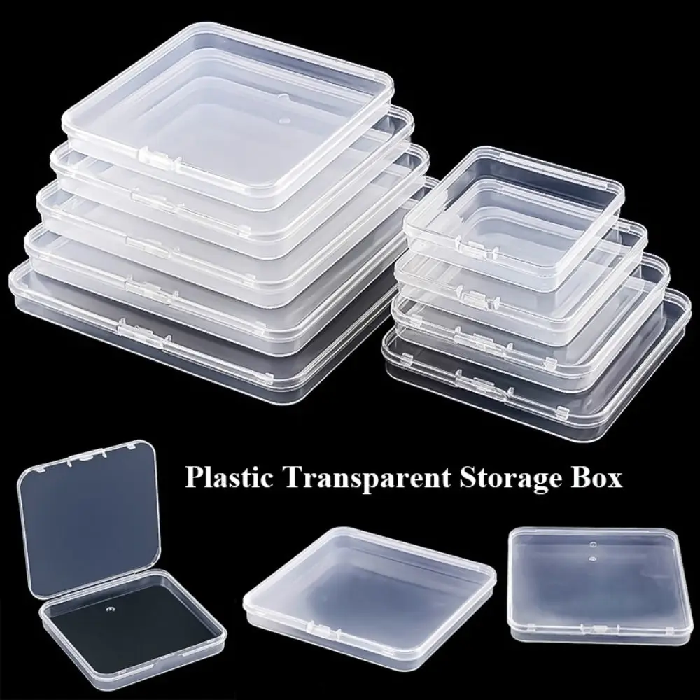 boîte de rangement d'emballage carrée portable, boîte en plastique durable pour petits articles, organisateur d'articles divers, conteneur transparent de perles de bijoux