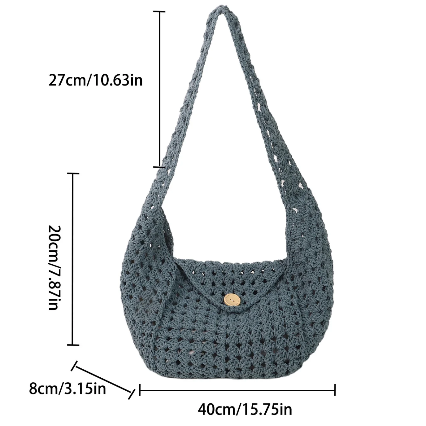 sac à main tricoté à la main pour femmes, sac à bandoulière simple kaki beige bohème, réutilisable, style japonais, sac de voyage décontracté