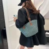 nouveau sac à bandoulière fait à la main en paille tissé grande capacité marque haute qualité panier sac été plage vacances mode sac à main pour femmes