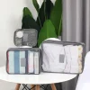 sacs de rangement pour vêtements de voyage, 6 pièces/ensemble, organisateur de bagages portable, cubes d'emballage de valise avec pochette à chaussures